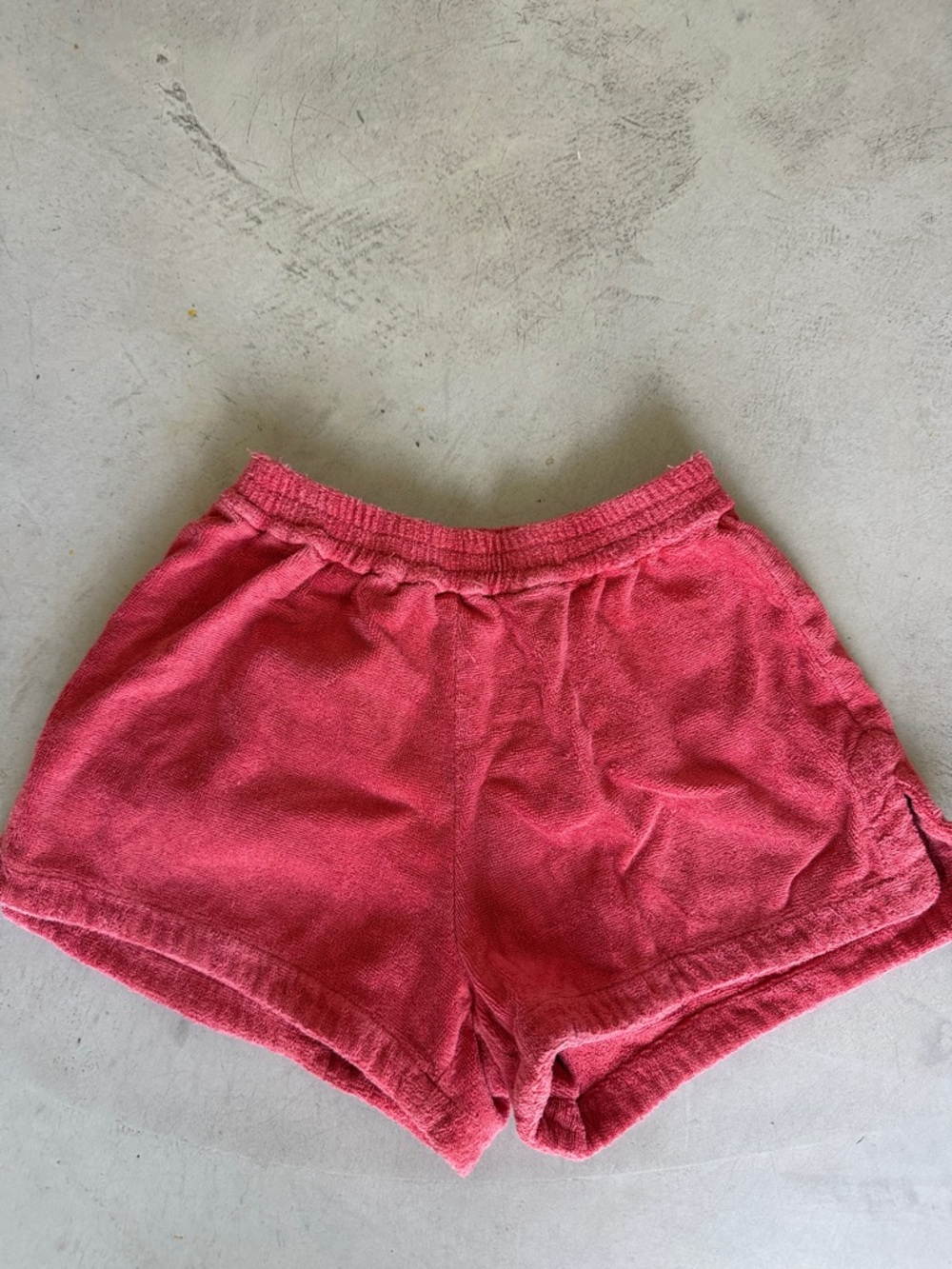 Women's Red terry Cloth Lounge Shorts